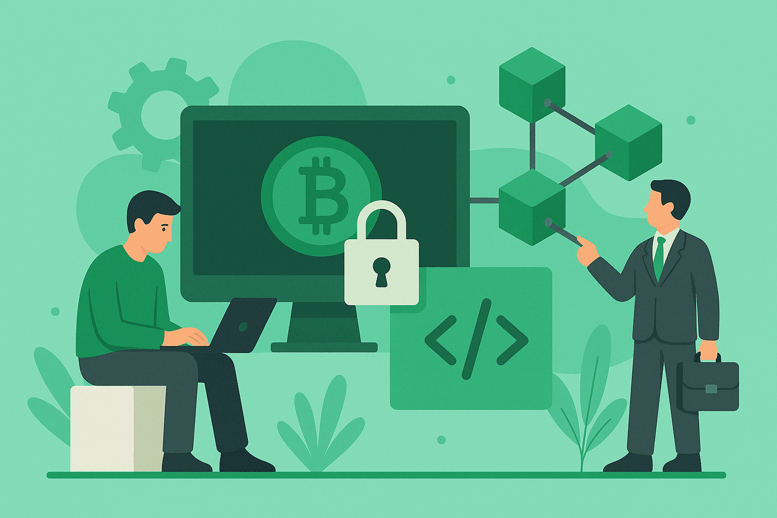 Blockchain development Illustration