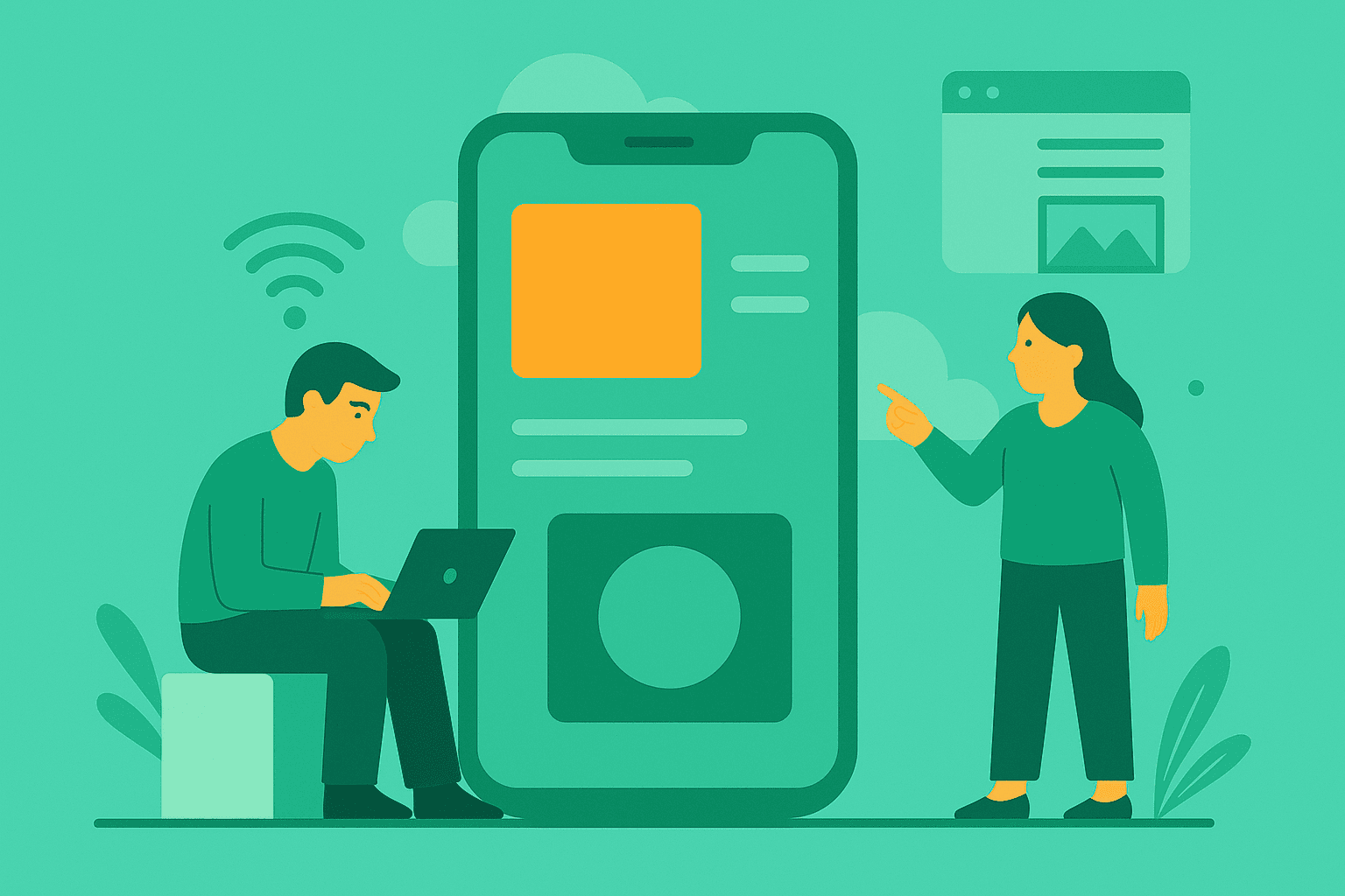 Mobile App Development Illustration